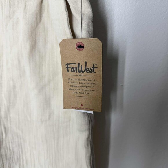 FarWest Women's Short Woven Cotton Cream Medium - Picture 5 of 9